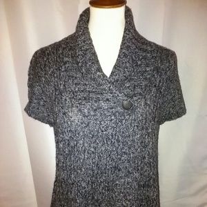 NWOT gray marled short sleeve sweater
